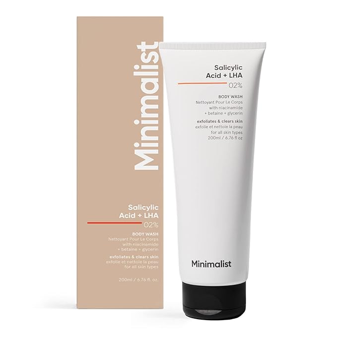 Minimalist 2% Salicylic Acid + LHA Body Wash For Body Acne, Un-even, Rough & Bumpy Skin Shower Gel For Women & Men