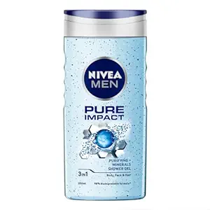 Nivea Men Pure Impact Body Wash Shower Gel for Face, Body & Hair