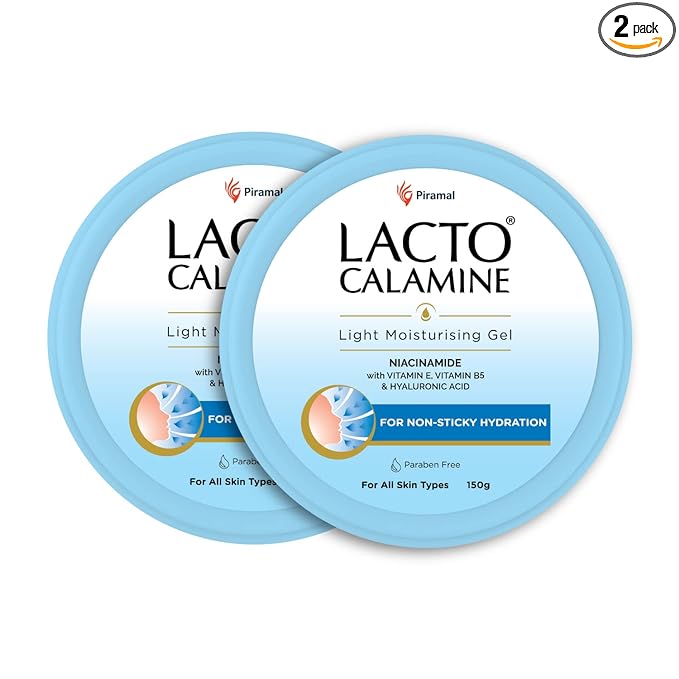 Lacto Calamine Super Light Moisturizer for Face Moisturiser for Oily Skin with Niacinamide, Hyaluronic Acid, Pack of 2