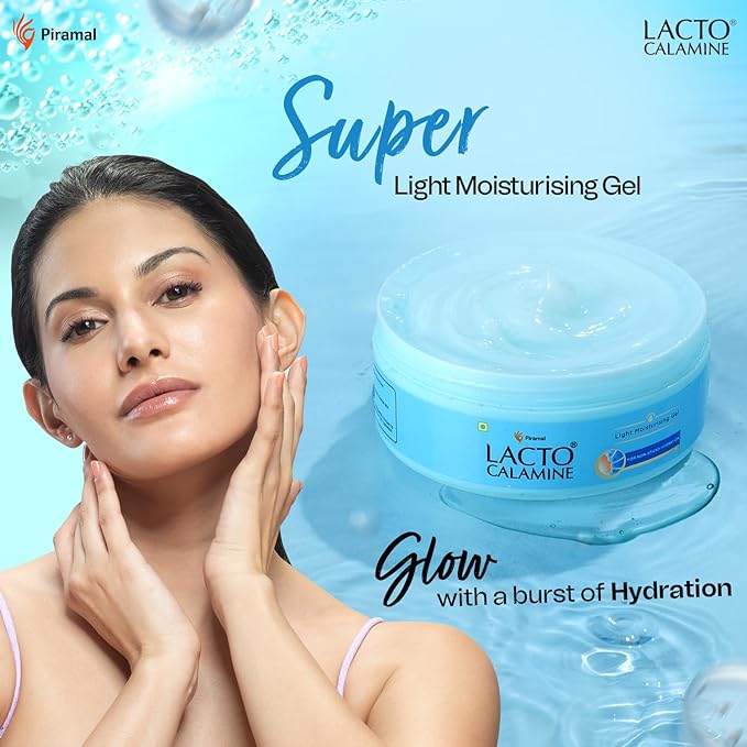 Lacto Calamine Super Light Moisturizer for Face Moisturiser for Oily Skin with Niacinamide, Hyaluronic Acid, Pack of 2