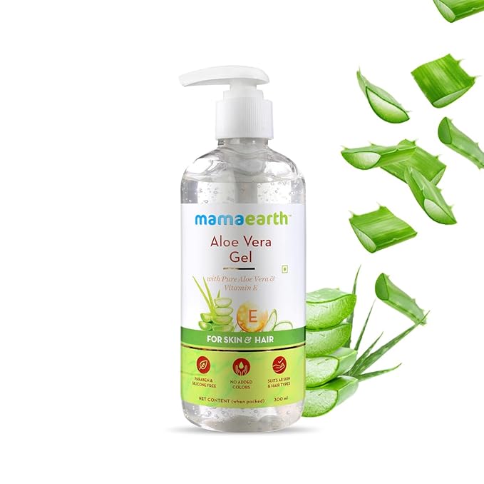 Mamaearth Aloe Vera Gel For Face, with Pure Aloe Vera & Vitamin E for Skin and Hair, Pack of 2