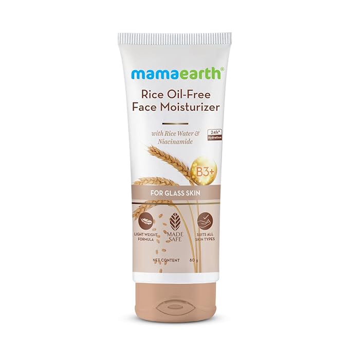 Mamaearth Rice Oil-Free Face Moisturizer for Oily Skin, With Rice Water & Niacinamide for Glass Skin