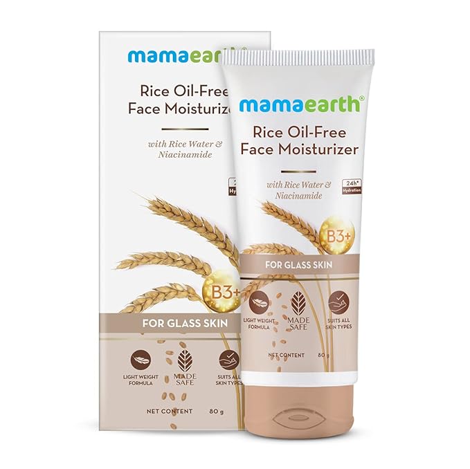 Mamaearth Rice Oil-Free Face Moisturizer for Oily Skin, With Rice Water & Niacinamide for Glass Skin