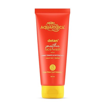 Aqualogica Detan+ Smoothie Face Wash with Glycolic Acid & Cherry Tomato for Men & Women for Tan removal, Hydrates & Gentle Exfoliates
