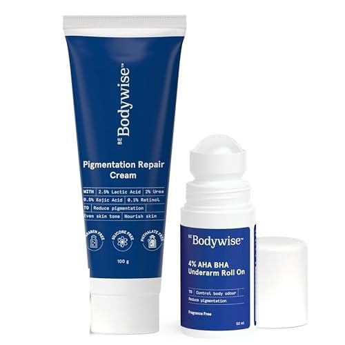 Be Bodywise Underarm Pigmentation Kit - No Fragrance With 4% AHA BHA Underarm Roll