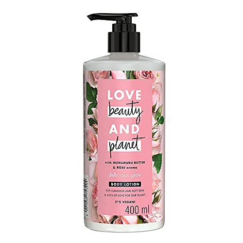 Love Beauty & Planet Murumuru Butter & Rose Daily Moisturising Lotion, Instant Glow, All Skin Types Paraben free