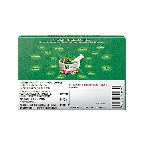 Medimix Ayurvedic Classic 18 Herbs Bathing Soap, Pack of 4