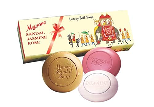 Mysore Sandal, Jasmine And Rose Soap, Pack of 3