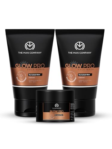 The Man Company Glow Pro Face Care Kit, Face Wash, Face Scrub & Moisturising Face Cream