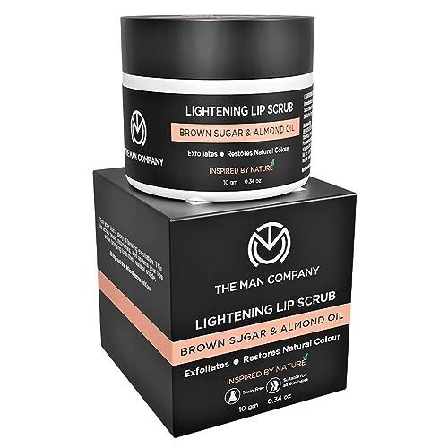 The Man Company Lightening Lip Scrub With Brown Sugar, Almond Oil, Vitamin E, Coconut Oil & Argan Oil For Dry & Chapped Lip