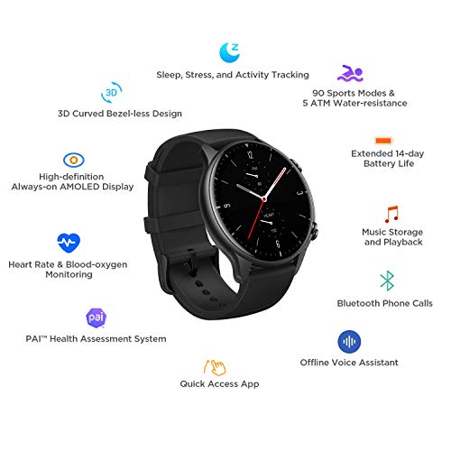 Amazfit | 1.43" HD Display | Built-in GPS | Alexa Voice Assistant | Bip U Pro Sports Smartwatch with 60+ Sports Modes, 5ATM Resistance & 9-Day Battery