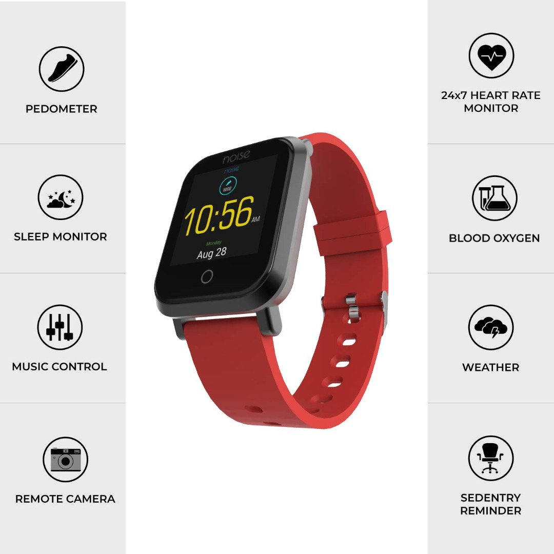 Noise | Full Touch Display | Heart Rate Monitoring | 10-Day Battery Life | ColorFit Pro 2 Smartwatch with IP68 Resistance, Multiple Sports Modes & Health Tracking