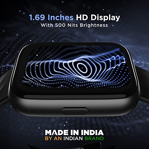 boAt | 1.69" HD Display | Bluetooth Calling | 100+ Watch Faces | Wave Pro 47 Smartwatch with IP68 Resistance, Heart Rate Monitoring & Multiple Sports Modes