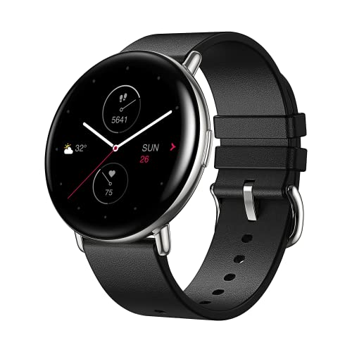 Amazfit | 1.28" AMOLED Always-On Display | 11 Sports Modes | Stylish Design | Zepp E Circle Smartwatch with SpO2, Heart Rate Tracking & 5ATM Water Resistance