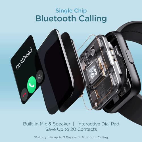 boAt | 1.83" HD Display | Bluetooth Calling | IP68 Water Resistance | Wave Call Plus Smartwatch with Multiple Sports Modes, Health Tracking & 7-Day Battery