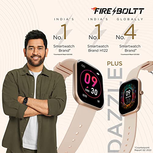 Fire-Boltt | 1.81" Borderless Full Touch Display | Swimming Tracking | Multiple Sports Modes | Dazzle Plus Smartwatch with IP67 Resistance & Health Tracking