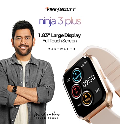 Fire-Boltt | 1.83" Display | Heart Rate Monitoring | SpO2 Monitoring | Ninja 3 Smartwatch with IP67 Resistance, Multiple Sports Modes & Sleep Tracking