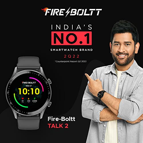 Fire-Boltt | HD Display | Bluetooth Calling | AI Voice Assistance | Talk 2 Smartwatch with IP67 Resistance, Health Monitoring & Multiple Sports Modes