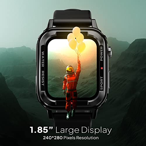 Fire-Boltt | 1.85" Display | Bluetooth Calling | Outdoor Rugged Build | Tank Smartwatch with IP68 Resistance, Multiple Sports Modes & Health Tracking