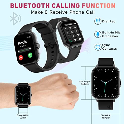 Ptron | 1.85" Full Touch HD Display | Bluetooth Calling | High Brightness | Force X12N Smartwatch with IP68 Waterproof, Health Tracking & Multiple Sports Modes