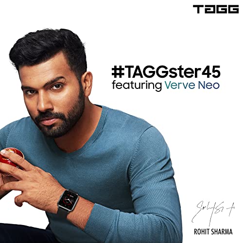 Tagg | 1.69" HD Display | Real-Time Health Tracking | Waterproof Build | Verve NEO Smartwatch with IP68 Resistance, Multiple Sports Modes & Sleep Tracking