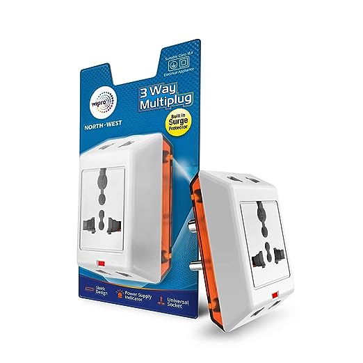 Wipro 3 way multiplug with built in Surge Protector