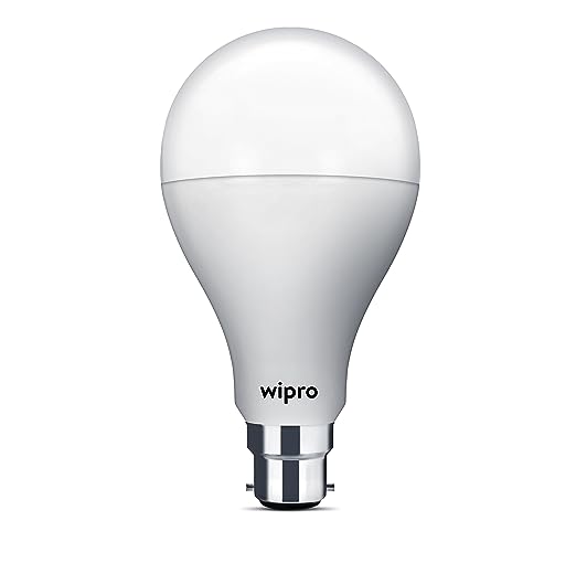wipro Garnet Base B22D 20-Watt LED Bulb, White, Pack of 10