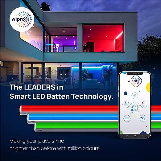 Wipro Smart Wi-Fi 20W CCT + RGB LED Batten