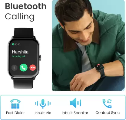 Ambrane | 1.69" Lucid Display | Bluetooth Calling | 7-Day Battery Life | Wise-Eon Smartwatch with IP67 Resistance, Multiple Sports Modes & Health Tracking