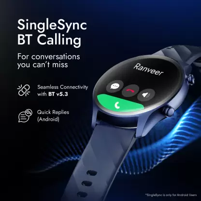 Fastrack | 1.43" AMOLED AOD Display | Bluetooth Calling | 466x466 Resolution | Optimus Smartwatch with Built-in Calculator, IP68 Resistance & Multiple Sports Modes