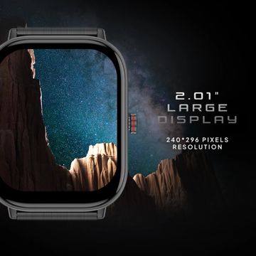 Fire-Boltt | 2.01" HD Display | Bluetooth Calling | Stainless Steel Luxury | Starlight Smartwatch with Premium Design, IP67 Resistance & Multiple Sports Modes