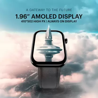 Noise | 1.96" AMOLED Display | Thin Bezel | Metallic Build | Vision 3 Smartwatch with Bluetooth Calling | IP68 Resistance & 100+ Sports Modes