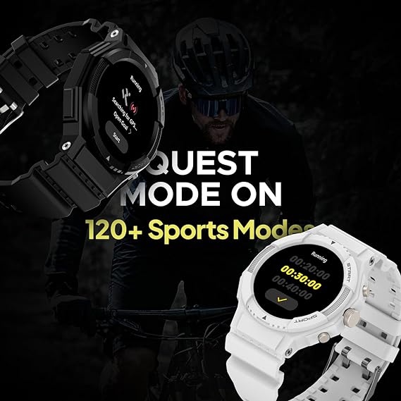 Fire-Boltt | 1.39" Full Touch Display | GPS Tracking | Heart Rate Monitoring | Quest Smartwatch with IP67 Resistance, Multiple Sports Modes & Health Tracking