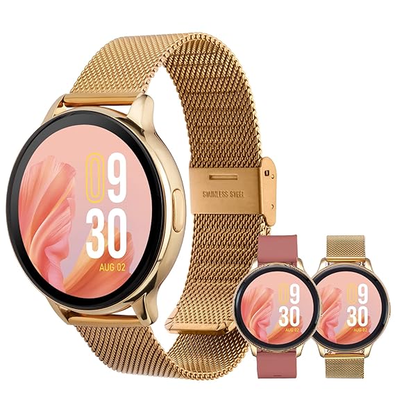 Vibez by Lifelong | HD Display | Metal Strap | Bluetooth Calling | VBSWW27 Women's Smartwatch with IP67 Resistance, Health Tracking & Multiple Sports Modes