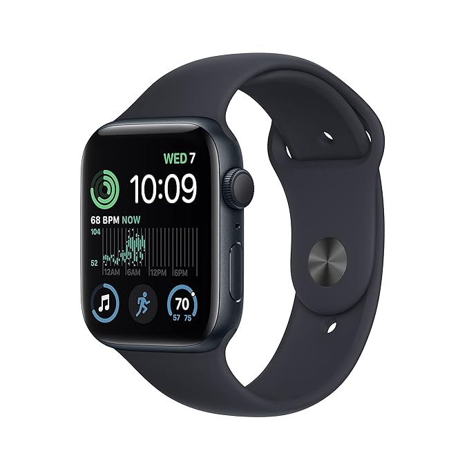 Apple | Retina OLED Display | Built-in GPS | Crash Detection | Watch SE 2nd Gen 44mm GPS with watchOS 9, WR50 Resistance & Aluminium Case