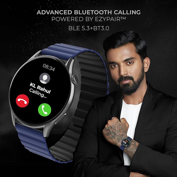 beatXP | Super Retina AMOLED Display | 1000 Nits Brightness | 60Hz Refresh Rate | Evoke Smartwatch with 1.43" Round Screen | BT Calling & 100+ Sports Modes