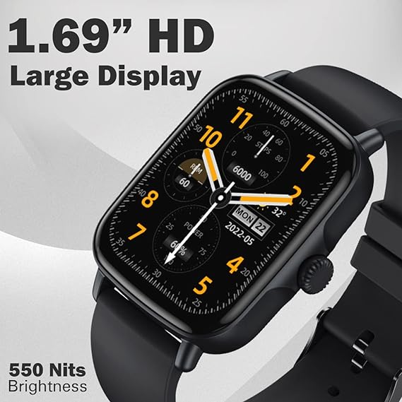 Maxima | 1.69" HD Full Touch Display | Voice AI Assistant (Google/Siri) | Bluetooth Calling | Max Pro Turbo Smartwatch with IP68 Resistance & Multiple Sports Modes