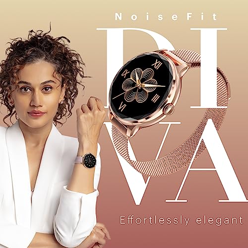 Noise | AMOLED Display | Diamond Cut Dial | Glossy Metallic Finish | Diva Female Smartwatch with Bluetooth Calling, IP68 Resistance & Premium Build