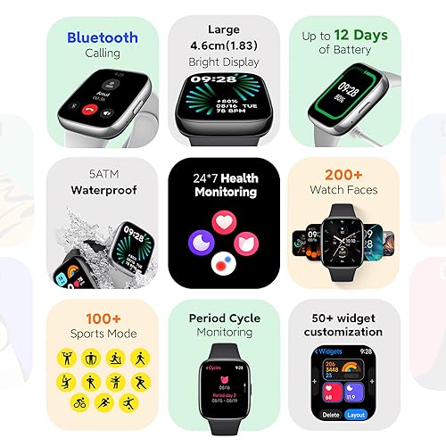 Redmi | 1.83" Display | BT Calling | Premium Metallic Finish | Watch 3 Active Smartwatch with 200+ Watch Faces, 5ATM Resistance & 12-Day Battery