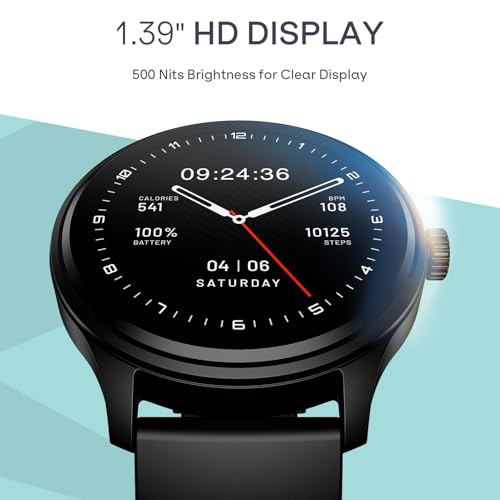 Boat Lunar Discovery Neo | 1.39inch (3.5 Cm) Round Hd Display | Premium Metallic Finish | Animated Watchfaces | 100+ Sports Mode | Bluetooth Calling | Smart Watch For Men & Women