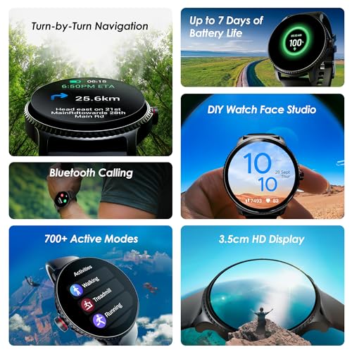 Boat Lunar Discovery W/ 1.39inch (3.5 Cm) Hd Display | Turn-By-Turn Navigation | Diy Watch Face Studio | Bluetooth Calling | Emergency Sos | Qr Tray | Smart Watch For Men & Women