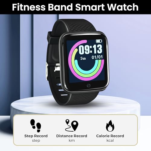 Bouncefit M D116 Fitness Band Smart Watch Single Touch Interface | Water Resistant | Workout Modes | Quick Charge Sports Smartwatch