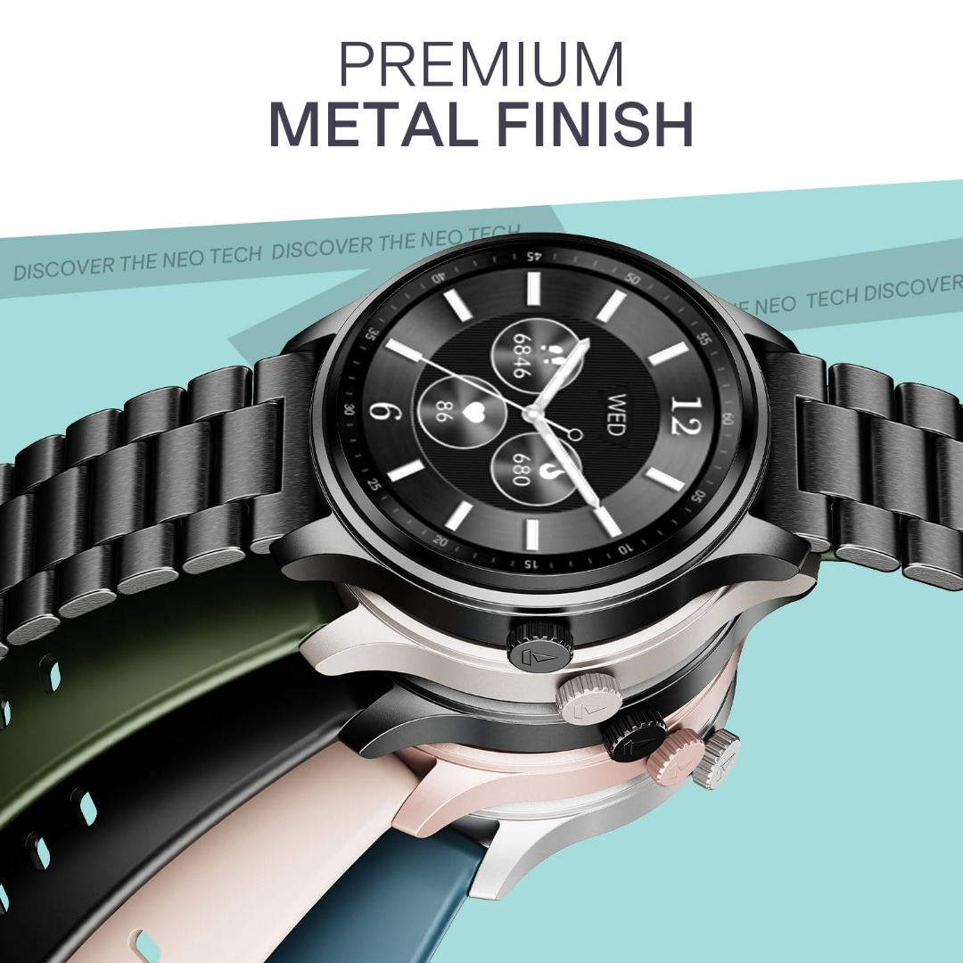 Fastrack Astor Fr2 Pro 1.43inch Amoled Stainless Steel Smart Watch With Spo2 |Heart Rate - BT Calling | AI Voice Assistant Smartwatch