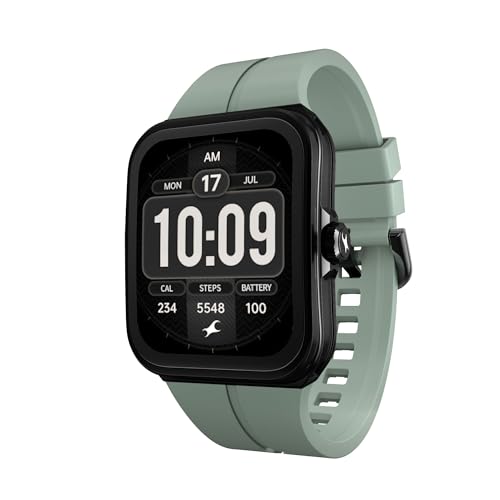 Fastrack Vox Neo Smart Watch With 1.91inch Curved TFT Display |Rotary Crown | Offline Voice Commands | To-Do List | BT Calling | 24/7 Health Suite | Spo2 | Hrm |Sleep Tracking |IP68 Water Resistant