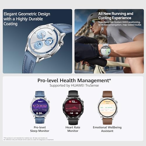 Huawei Watch GT 5 46Mm Smartwatch | Up To 14 Days Battery Life | IOS and Android Compatible | Built In Maps | Pro-Level Sports Call and Message Reply
