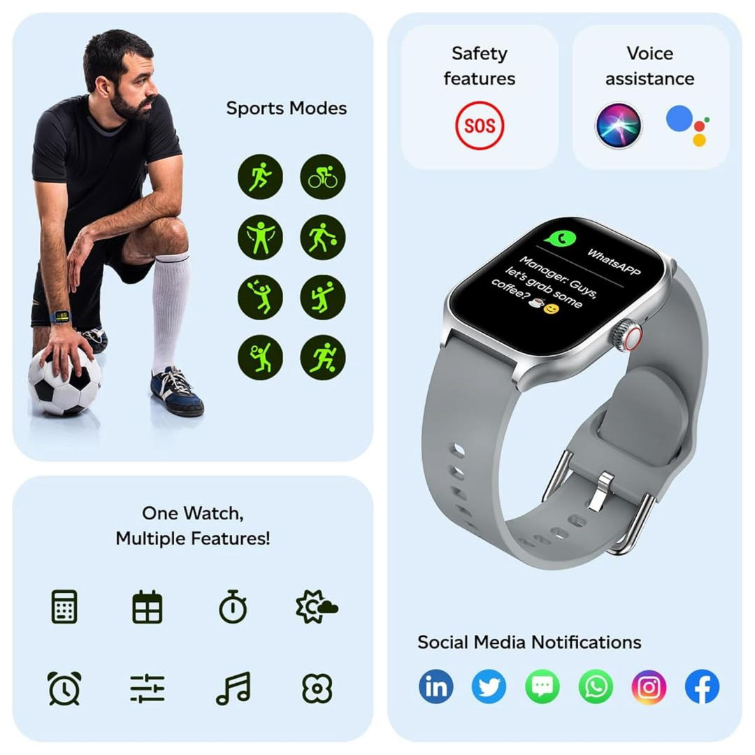 Redmi Move Smartwatch |1.85inch Amoled (390A-450 |600 Nits) | Bluetooth Calling | 140 Plus Sports | 24A-7 Hr and Spo2 |Up To 14-Day Battery