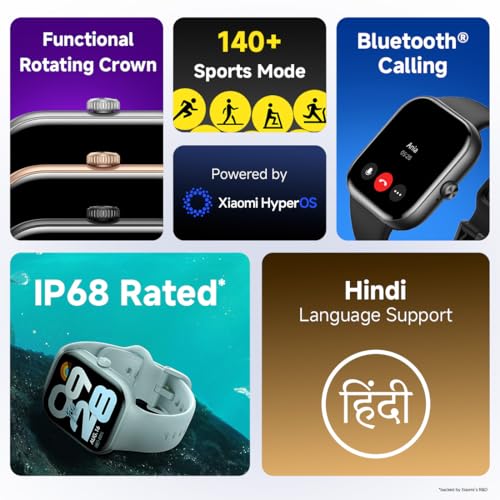 Redmi Move Smartwatch |1.85inch Amoled (390A-450 |600 Nits) | Bluetooth Calling | 140 Plus Sports | 24A-7 Hr and Spo2 |Up To 14-Day Battery