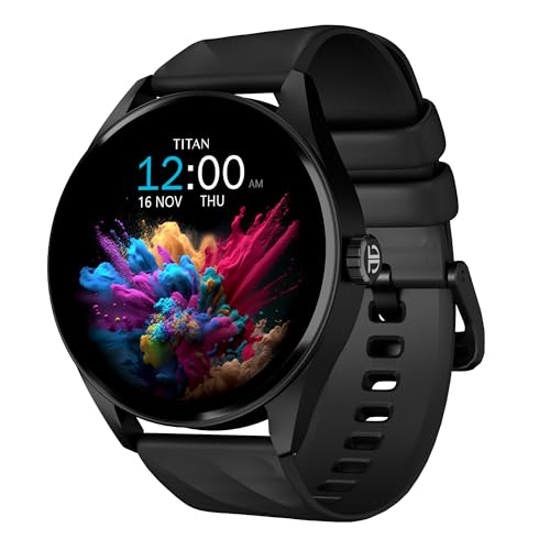 Titan Crest 1.43inch Amoled Smart Watch With BT Calling | AI Morning Briefs | Functional Crown | Health Tracking | Aluminium Body | 100 Plus Sports Modes | Smartwatch For Men And Women