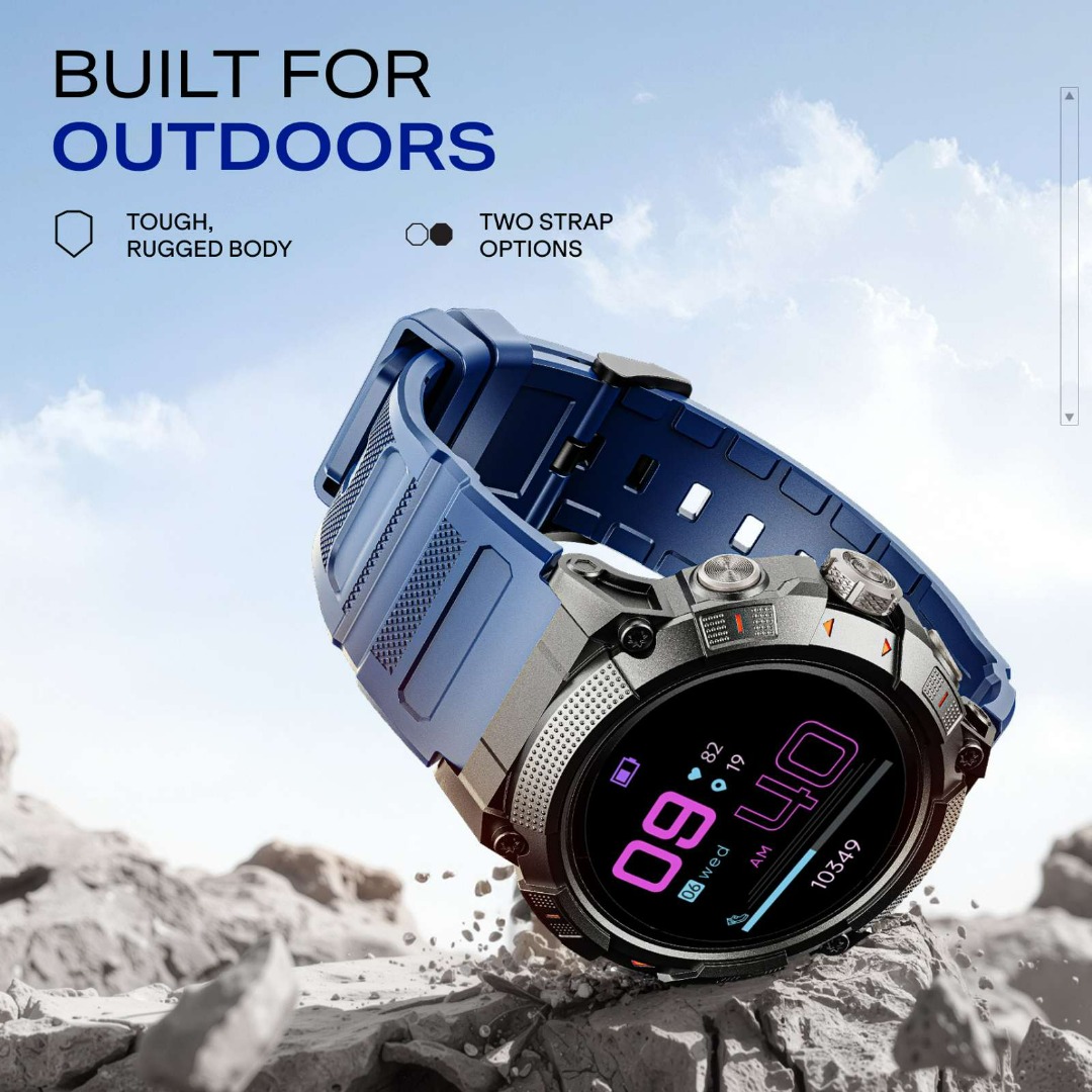 Boat Lunar Atlas | Gps Tracking | 1.39 Inch Display | Rugged Body | Functional Crown Smartwatch