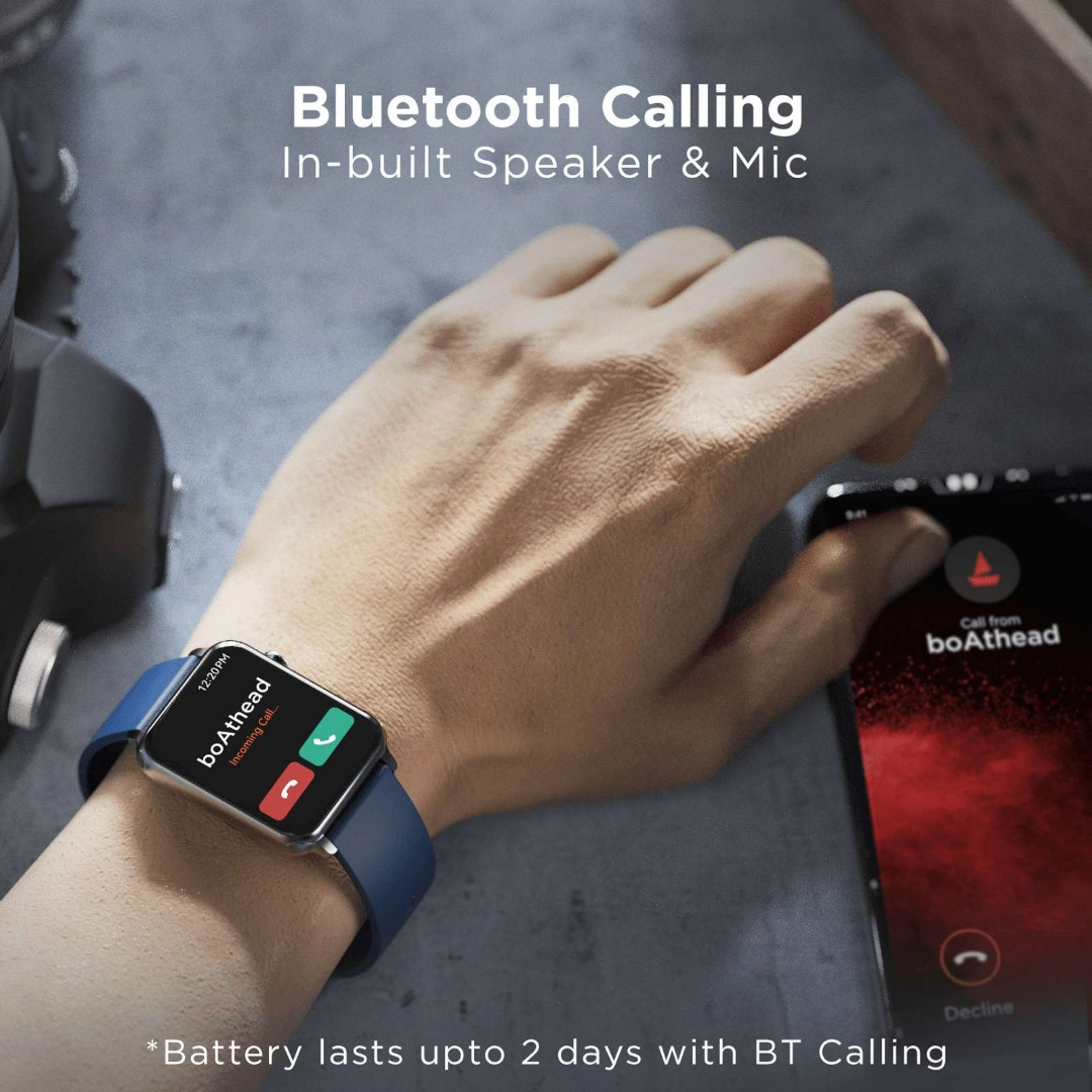 Boat Storm Call W/ 4.29 Cm(1.69 Inch) | BT Calling & 550 Nits Brightness Smartwatch